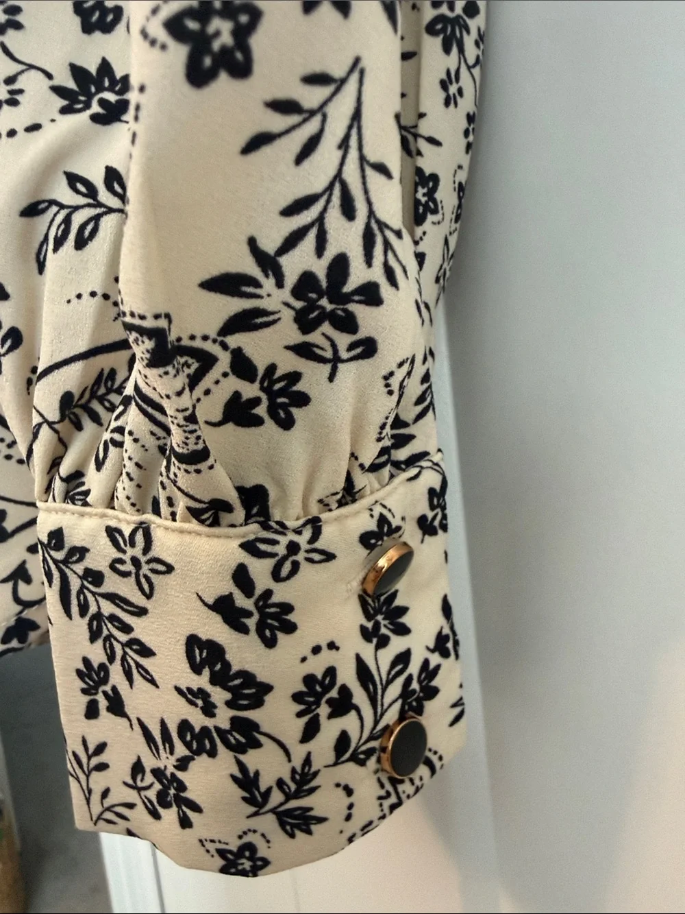 LOFT Mock Neck Floral Tie Back Blouse